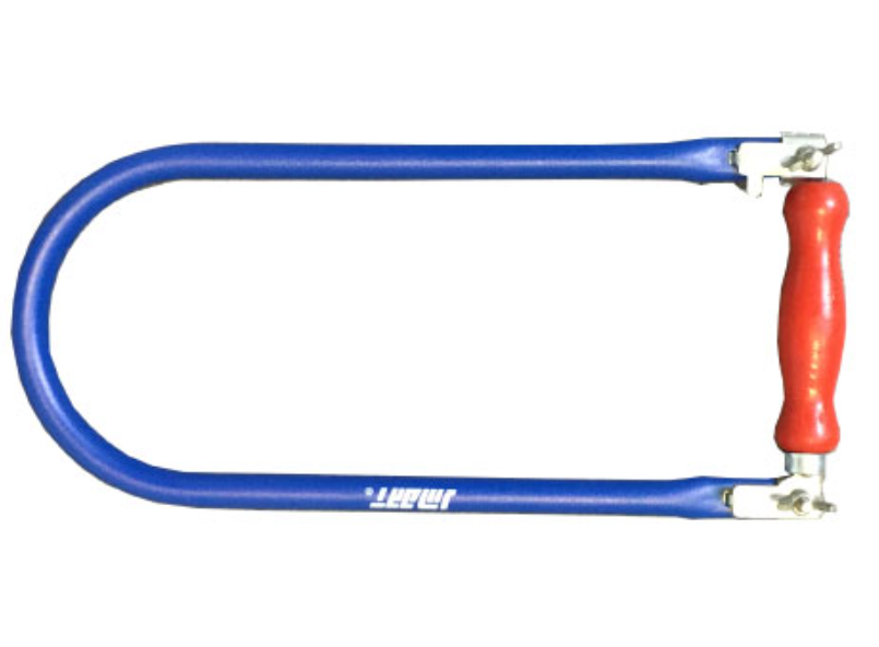 WO002 Round tubular fret saw frame with wooden handle 5"